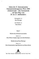 Cover for Akten Des X. Internationalen Germanistenkongresses Wien 2000 Zeitenwende - Die Germanistik Auf Dem Weg Vom 20. Ins 21. Jahrhundert
