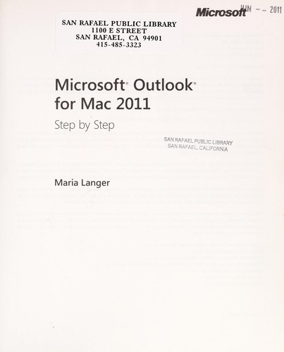 Cover for Microsoft Outlook for Mac 2011 step by step