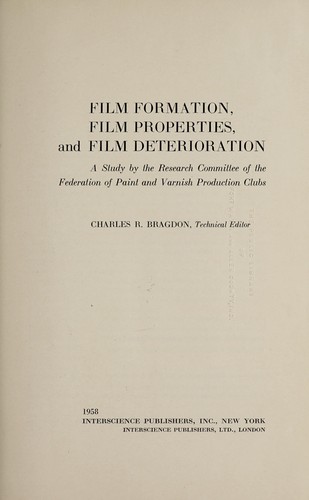 Cover for Film formation, film properties, and film deterioration