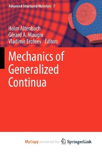 Cover for Mechanics of Generalized Continua