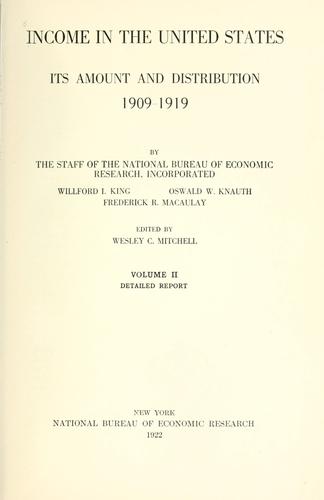 Cover for Income in the United States