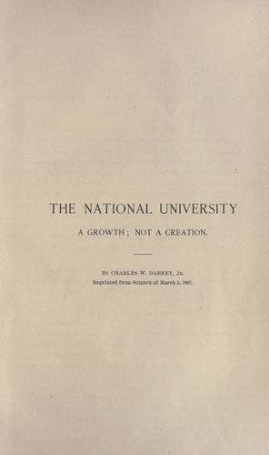 Cover for The National University, a growth