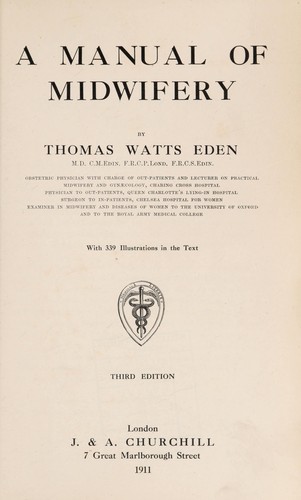 Cover for A manual of midwifery