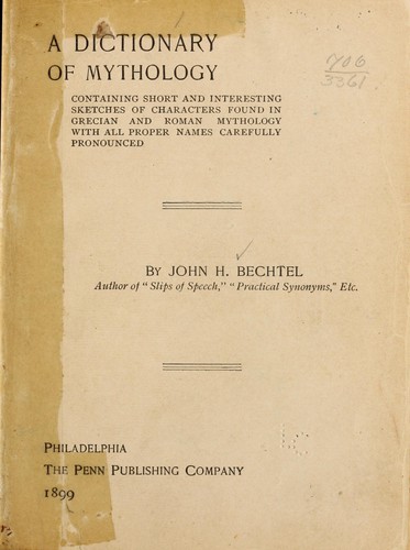 Cover for A dictionary of mythology