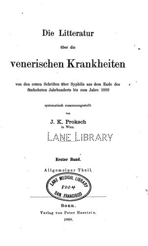 Cover for Die Litteratur über die venerischen Krankheiten v. 5, 1900