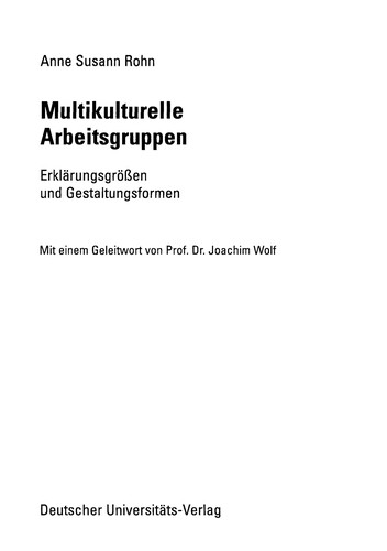 Cover for Multikulturelle Arbeitsgruppen