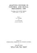 Cover for Adaptive Systems in Control and Signal Processing, 1986
