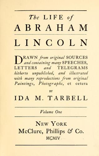 Cover for The life of Abraham Lincoln