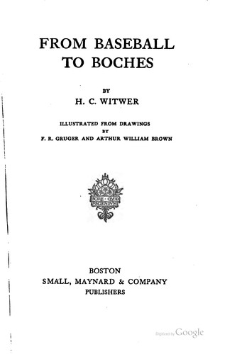 Cover for From baseball to Boches