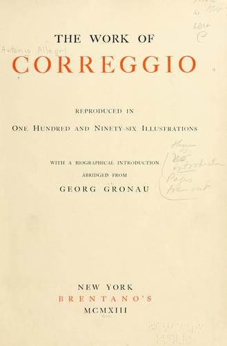 Cover for The work of Correggio