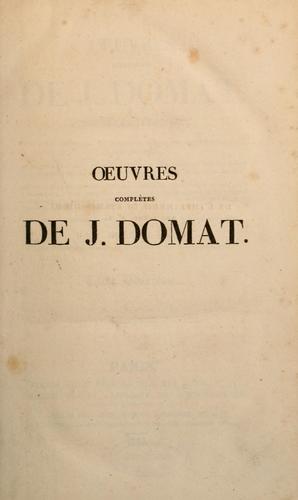 Cover for Oeuvres complétés de J. Domat