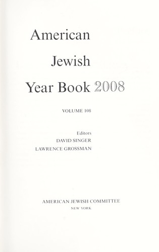 Cover for American Jewish Year Book 2008