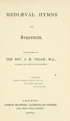 Cover for Mediaeval hymns and sequences.