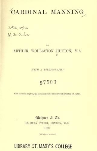 Cover for Cardinal Manning