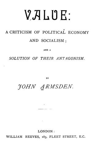 Cover for Value