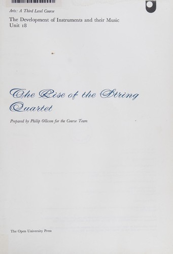 Cover for The rise of the string quartet