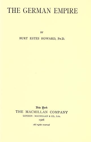 Cover for The German Empire