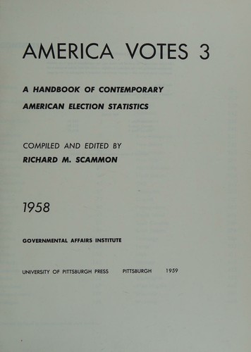 Cover for America Votes 3