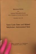 Cover for Saros cycle dates and related Babylonian astronomical texts