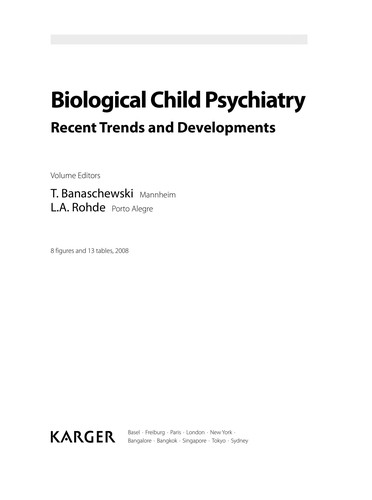Cover for Biological child psychiatry
