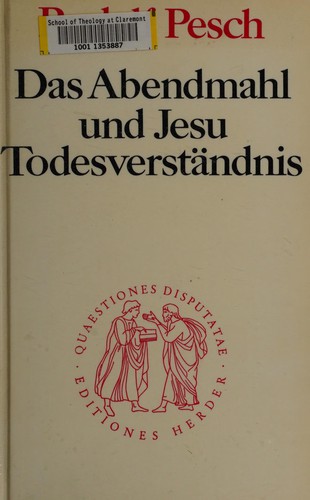 Cover for Das Abendmahl und Jesu Todesverständnis
