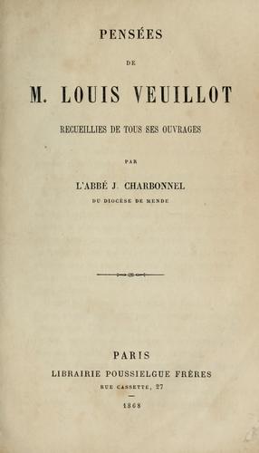 Cover for Pensées de M. Louis Veuillot