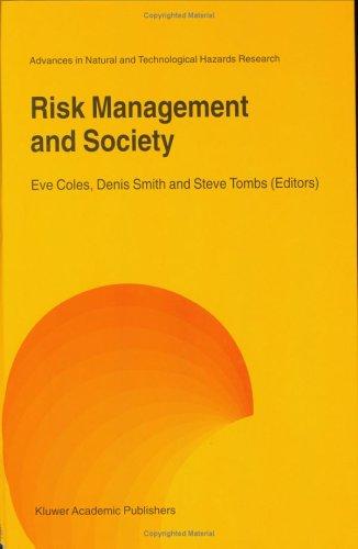 Cover for Risk Management and Society (Advances in Natural and Technological Hazards Research, Volume 16) (Advances in Natural and Technological Hazards Research)