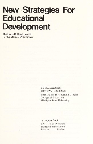 Cover for New strategies for educational development