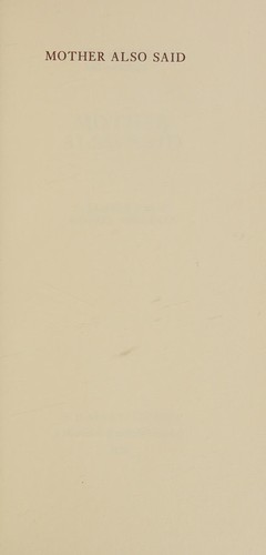 Cover for Mother Also Said