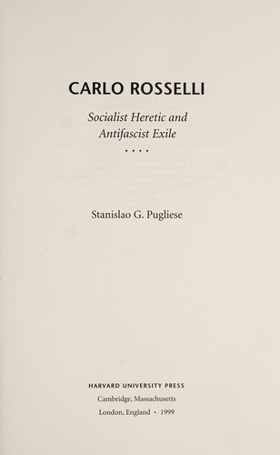 Cover for Carlo Rosselli