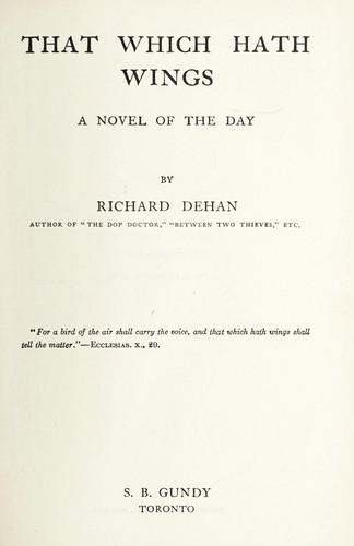 Cover for That which hath wings