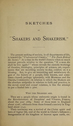 Cover for The Shakers, who they are and what they believe.