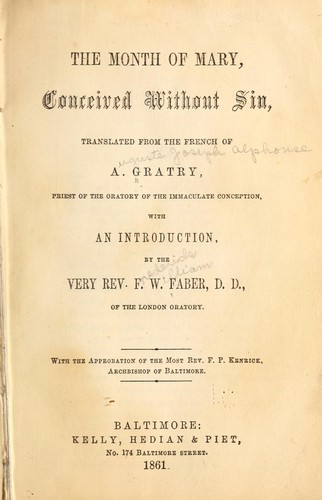 Cover for The month of Mary, conceived without sin
