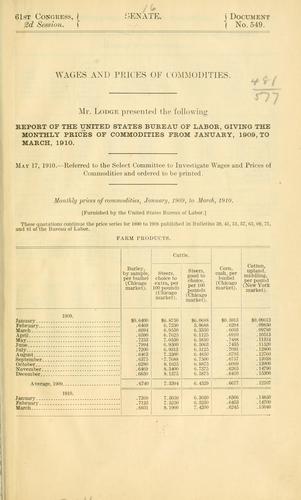 Cover for Wages and prices of commodities ...