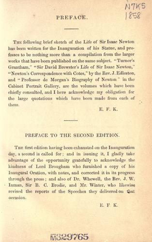 Cover for A biographical sketch of Sir Isaac Newton