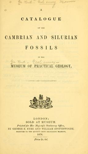 Cover for Catalogue of the Cambrian and Silurian fossils in the Museum of Practical Geology.