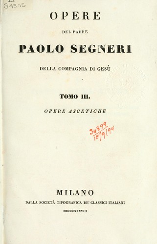 Cover for Opere