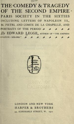 Cover for comedy and tragedy of the second empire