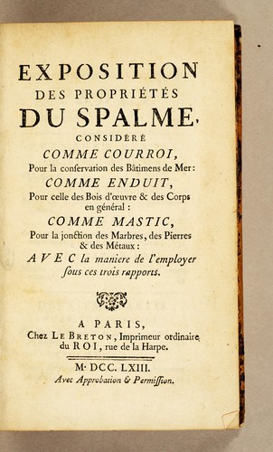 Cover for Exposition des propriétés du spalme