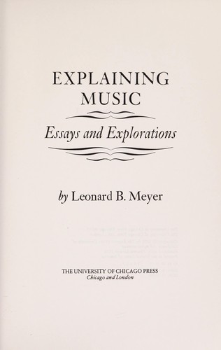 Cover for Explaining music