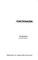 Cover for Functionalism