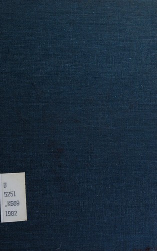 Cover for Korean thought