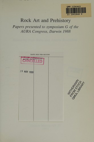 Cover for Rock art and prehistory