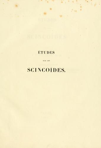 Cover for ©tudes sur les Scinco©des