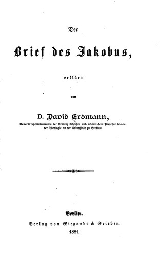 Cover for Der Brief des Jakobus