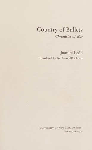 Cover for Country of bullets