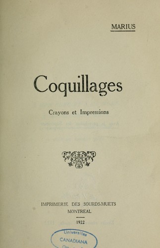 Cover for Coquillages