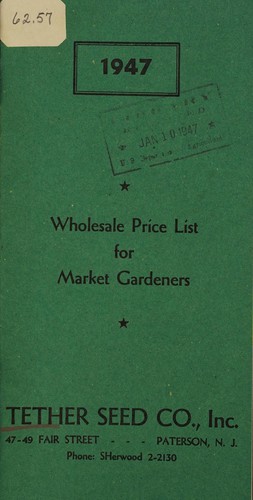Cover for 1947 wholesale price list for market gardeners
