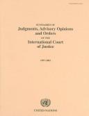 Cover for Summaries Of Judgments Advisory Opinions and Orders Of The International Court Of Justice, 1997-2002