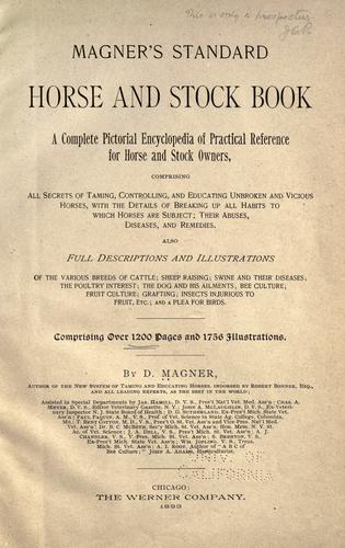 Cover for The standard horse and stock book: a complete pictorial encyclopedia of practical reference for horse and stock owners